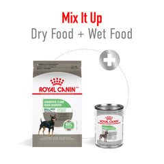 Croquettes digestives Royal Canin, haute digestibilité soutenant le système digestif.
