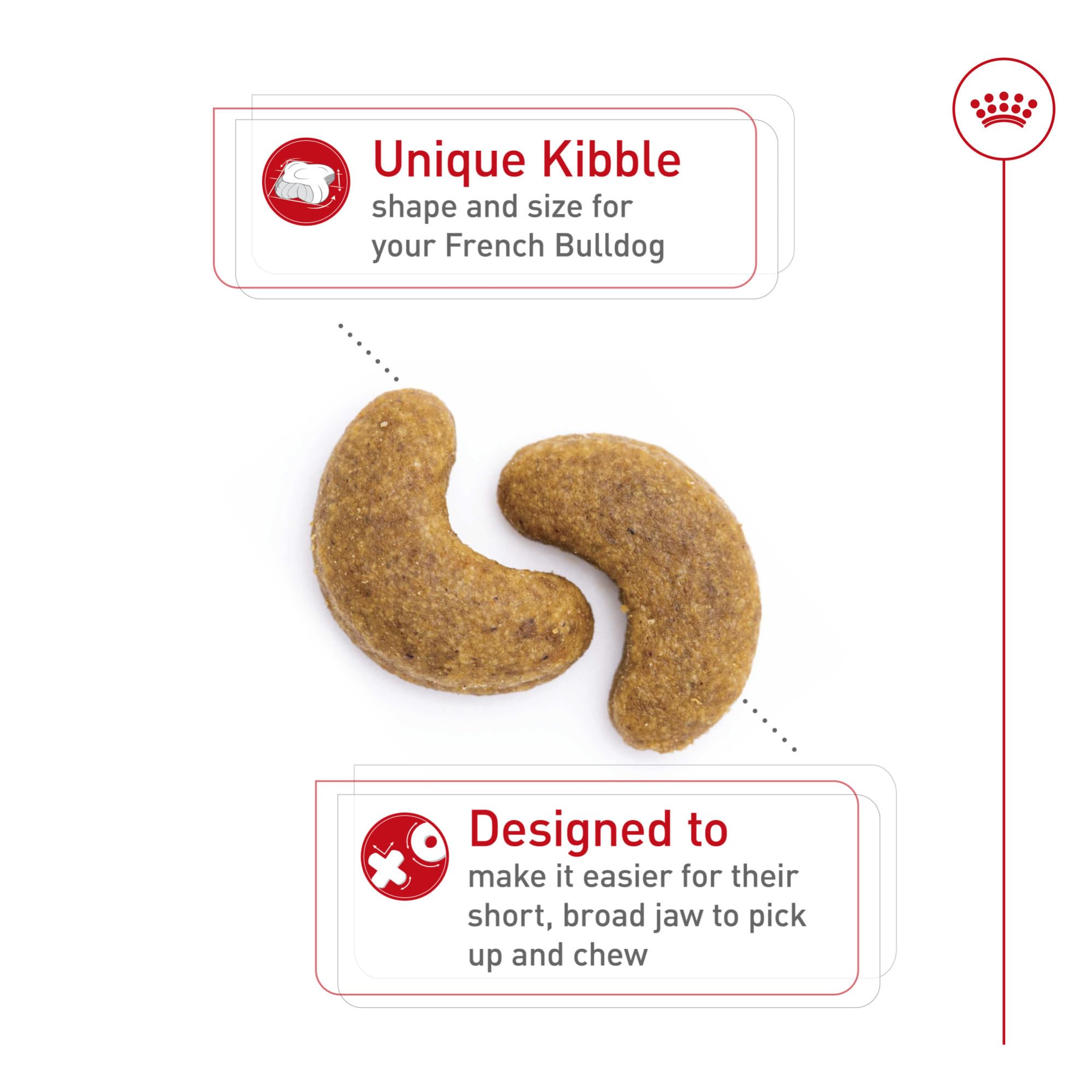 Royal Canin Croquettes forme courbee facilitant la prise par le museau court
