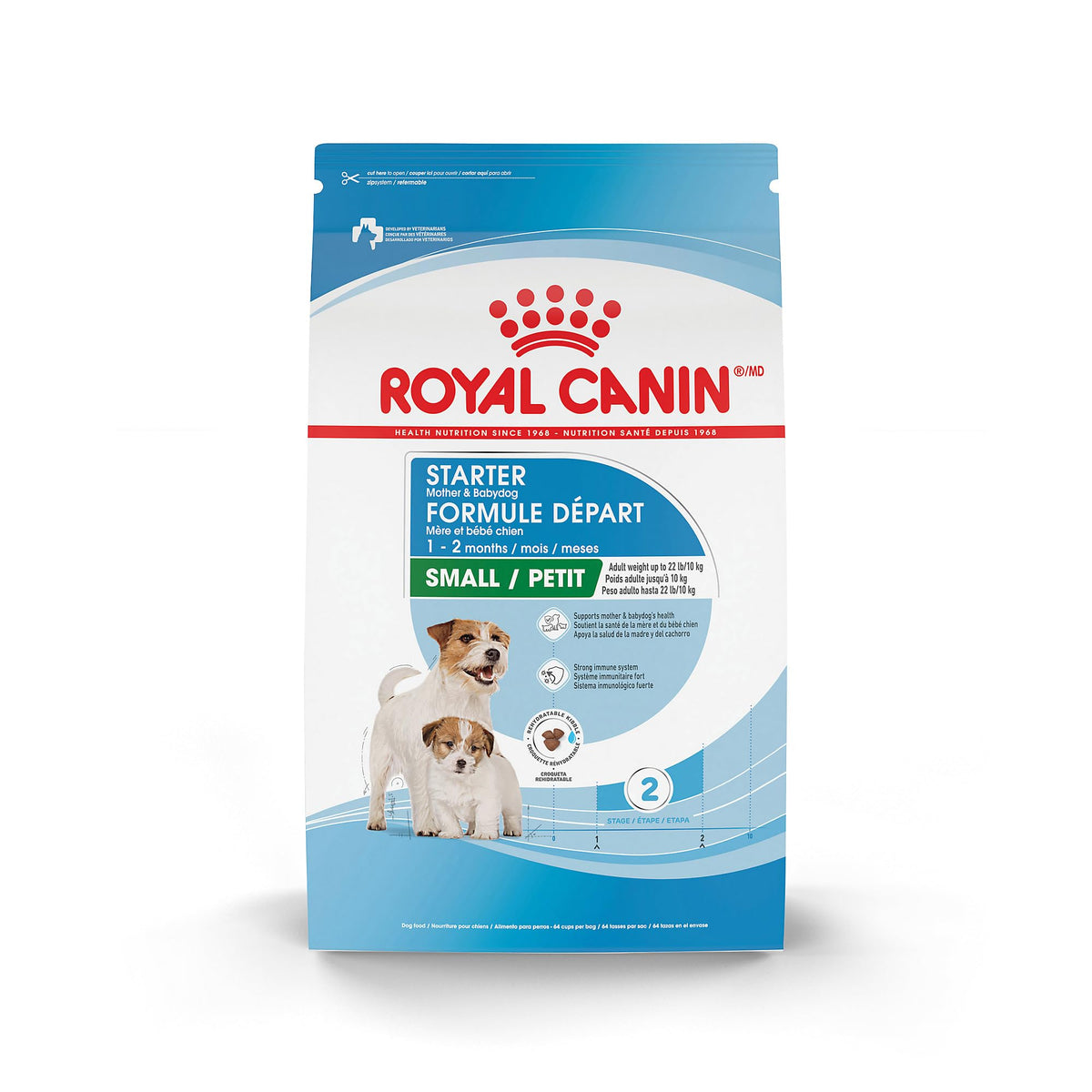 Royal Canin croquettes sèches pour maman et chiots, soutien digestif.
