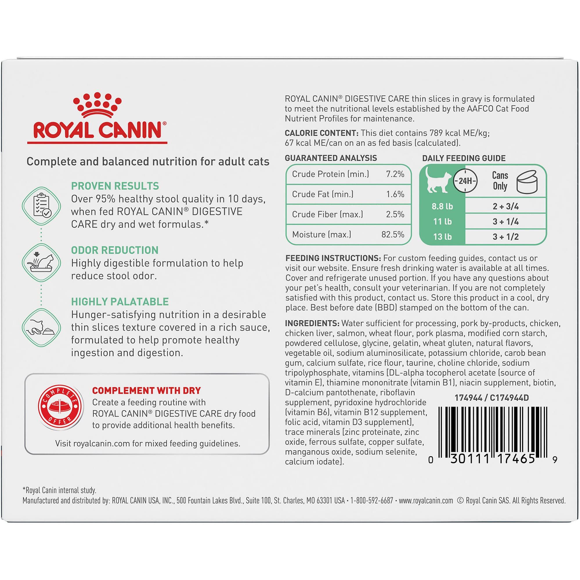 Boîte humide ROYAL CANIN Digestive Care ouverte, sauce savoureuse pour stimuler l’appétit en douceur.