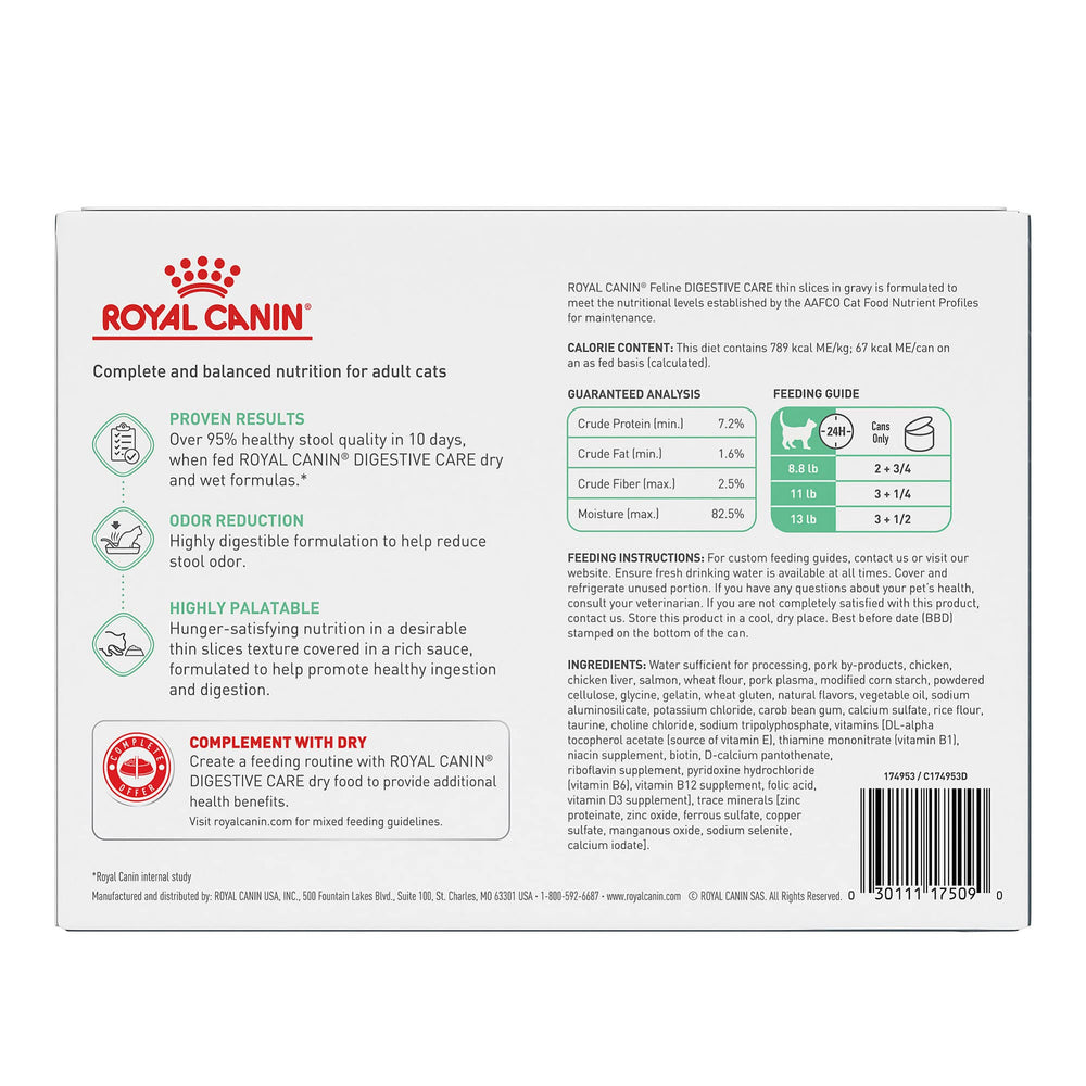 ROYAL CANIN Digestive Care tranches en sauce dans bol, soutien potentiel des selles.