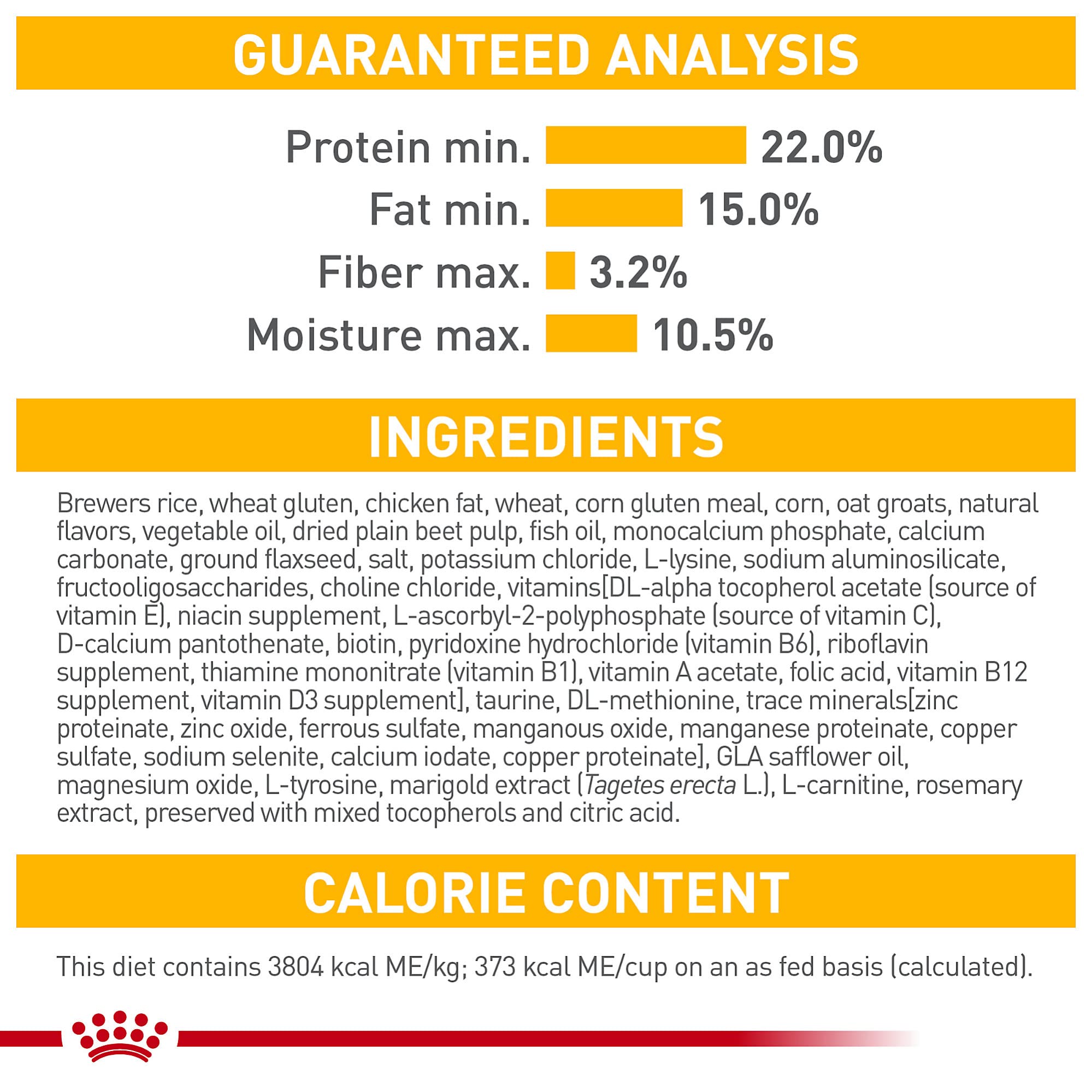 Royal Canin emballage 2,7 kg, format pratique pour des repas réguliers et homogènes.