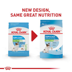 Emballage Royal Canin Taille Mini Chiot affichant la formule adaptée.