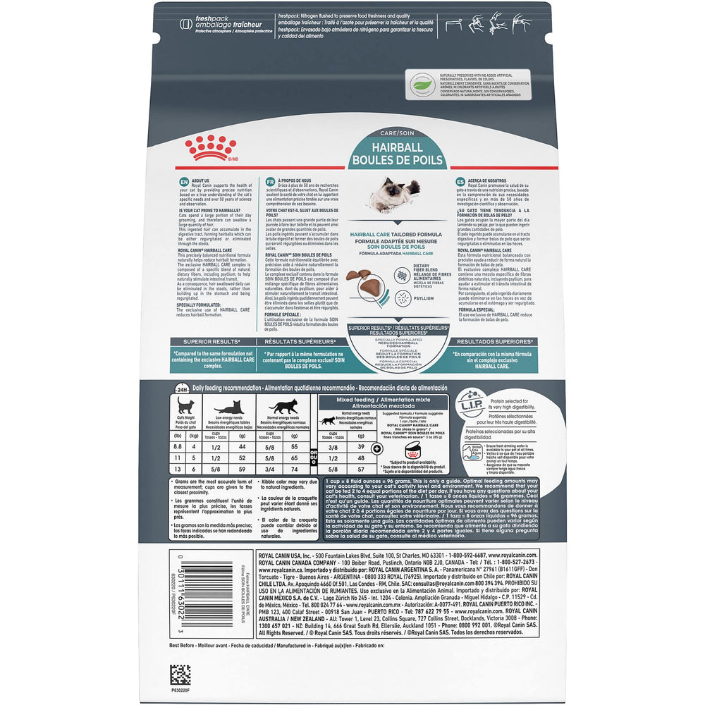 Royal Canin Félin Fibres Spécifiques – fibres ciblées favorisant le passage des poils.