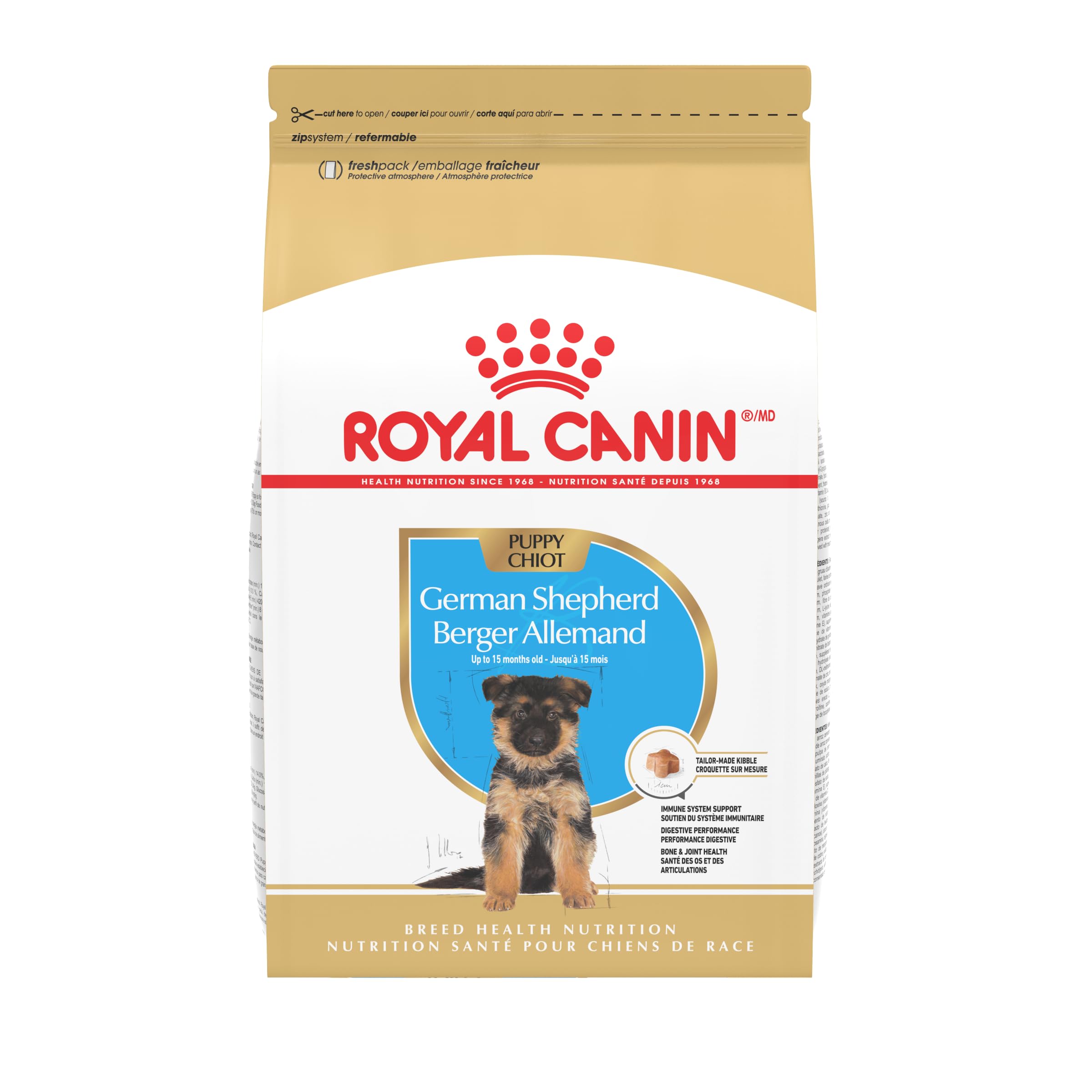 Royal Canin GS Puppy croquettes forme specialisee favorisant la mastication