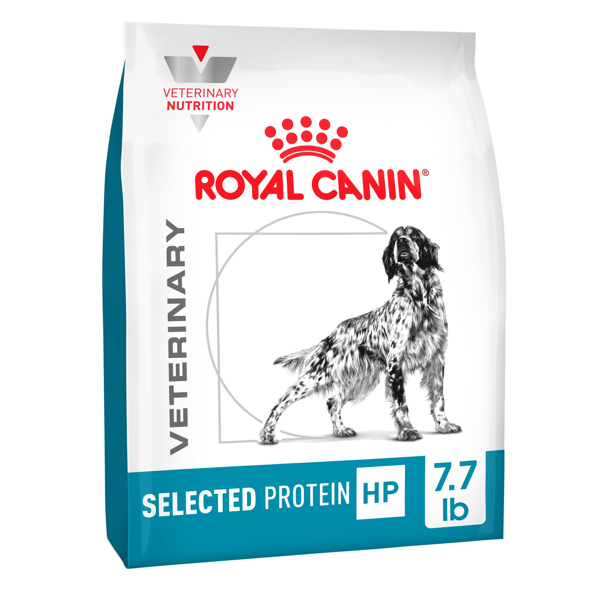 Croquettes ROYAL CANIN HP à protéine hydrolysée pour chiens sensibles.