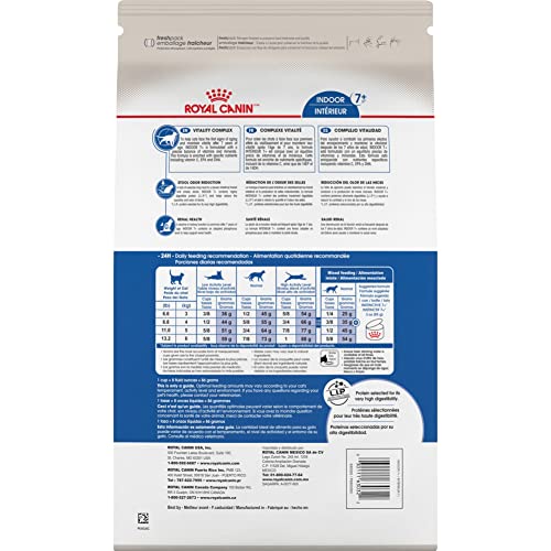 Croquettes sèches moelleuses ROYAL CANIN Indoor 7+, faciles à mâcher pour les chats mature.