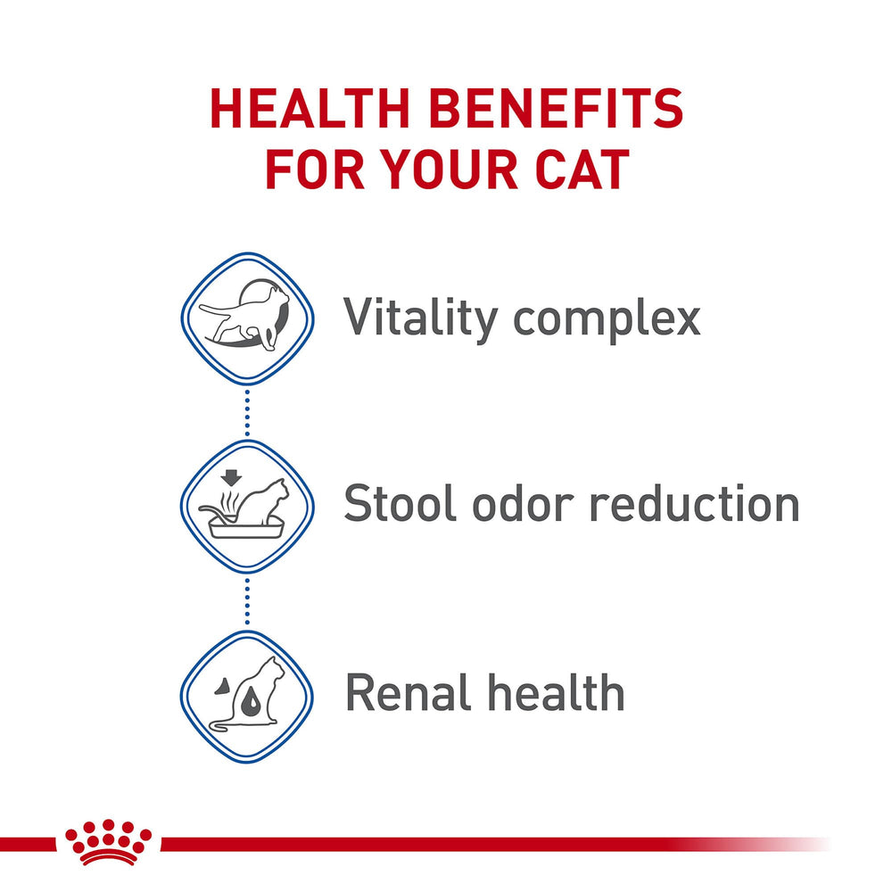 Texture des croquettes ROYAL CANIN Indoor 7+ facilitant la mastication des seniors.