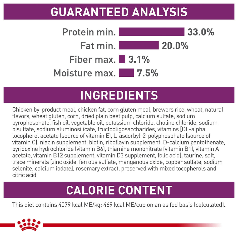 ROYAL CANIN: option de mélange avec nourriture humide pour varier les textures.