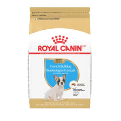 Royal Canin Bouledogue Francais Chiot: croquettes courbees facilitant la prise pour museau court