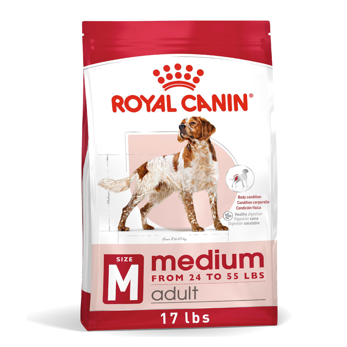 Royal Canin Size Health Nutrition croquettes croquantes pour chien moyen adulte favorisant une alimentation complète.