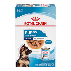 Royal Canin Size Health Nutrition Large Puppy Morceaux fins en sauce dans une assiette – soutien digestif