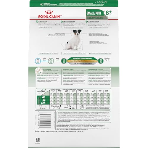 Royal Canin Size Small 8+ : petites croquettes favorisant l'appétit des chiens seniors.