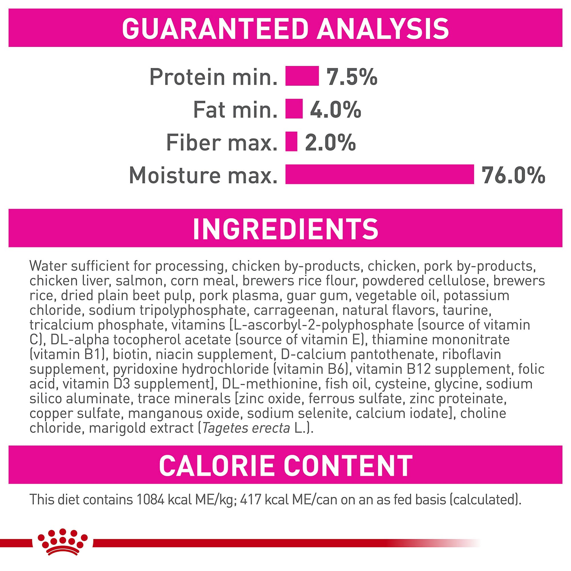 ROYAL CANIN texture paté appétente renforçant le plaisir de manger.