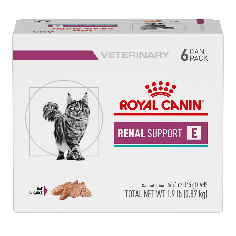 Royal Canin Renal Support E, pâté en sauce pour chat adulte, image de la boîte.