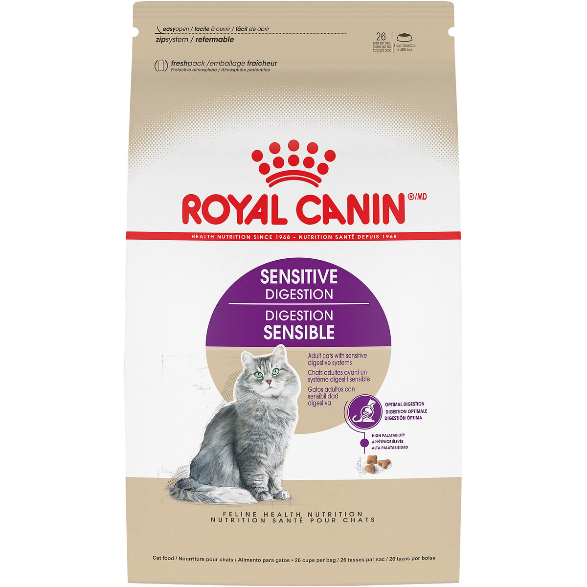 Royal Canin Santé Féline – croquettes pour digestion sensible, adaptées à l'alimentation adulte