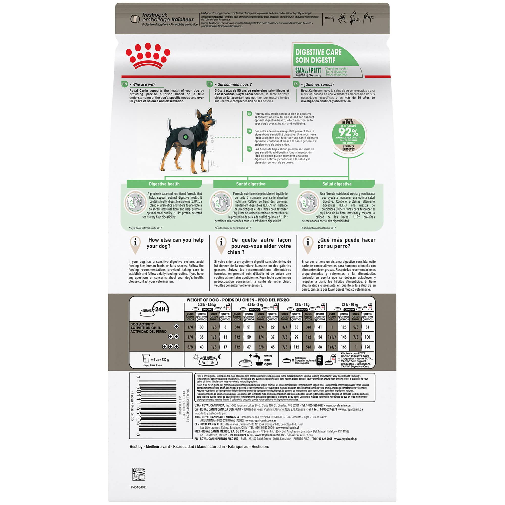 Plan rapproché des croquettes, Royal Canin Small Digestive Care, croquant bien dosé.