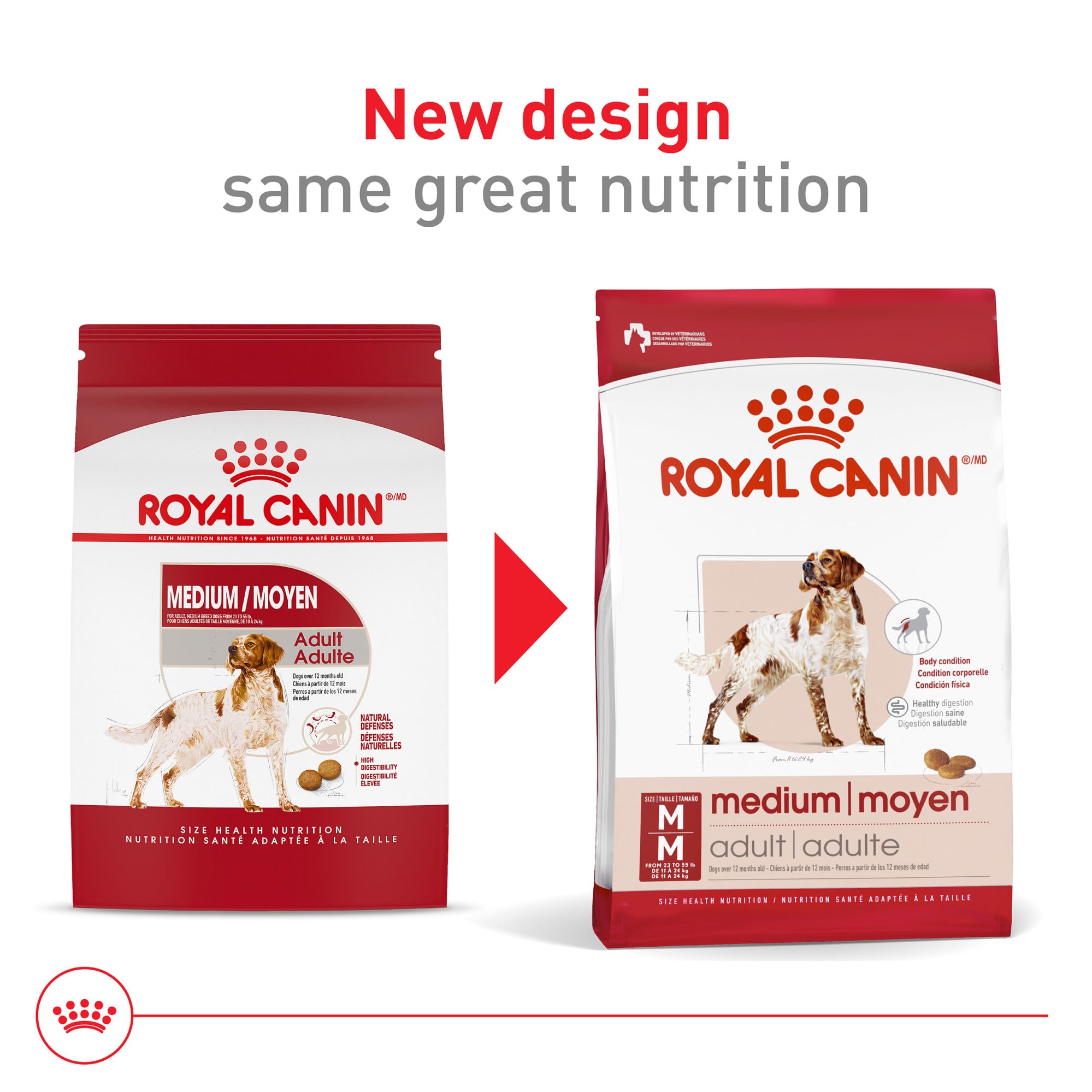 Royal Canin croquettes soutenant le systeme immunitaire du chien moyen adulte.