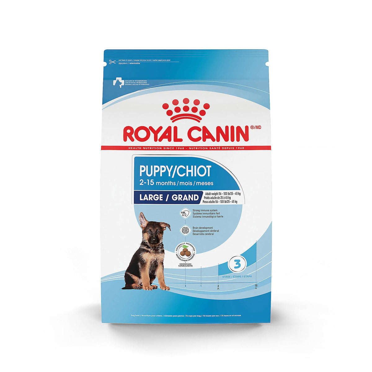 Royal Canin Taille Santé Nutrition chiot grande race – croquettes dans sac pratique