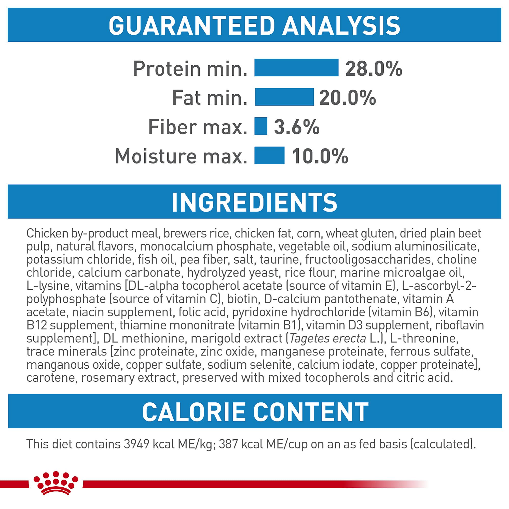 Royal Canin texture aromatique et croquettes faciles à mâcher.