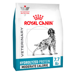 Royal Canin Régime Vétérinaire Hypoallergénique Mod Calorie, sac croquettes, maintien du poids.