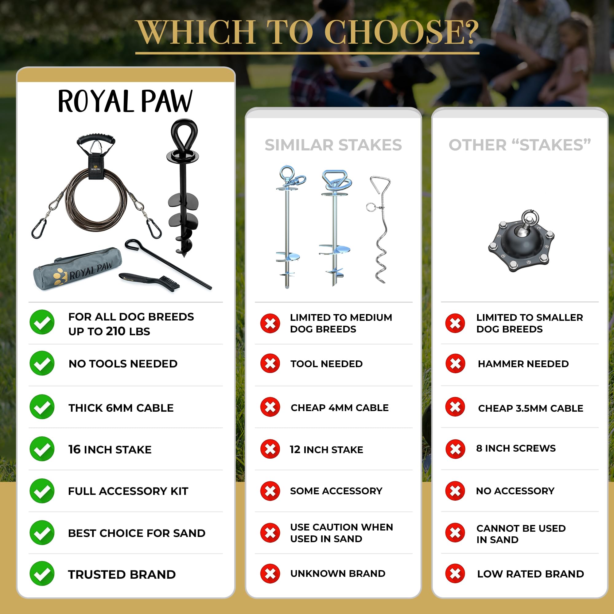 Royal Paw utilisation polyvalente pour plage, parc et camping.