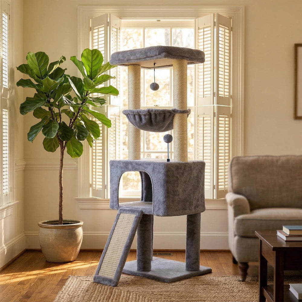 Roypet arbre-chat-design-43-3-nid-cosy: refuge douillet pour sieste en sécurité.
