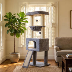 Roypet arbre-chat-design-43-3-nid-cosy: refuge douillet pour sieste en sécurité.