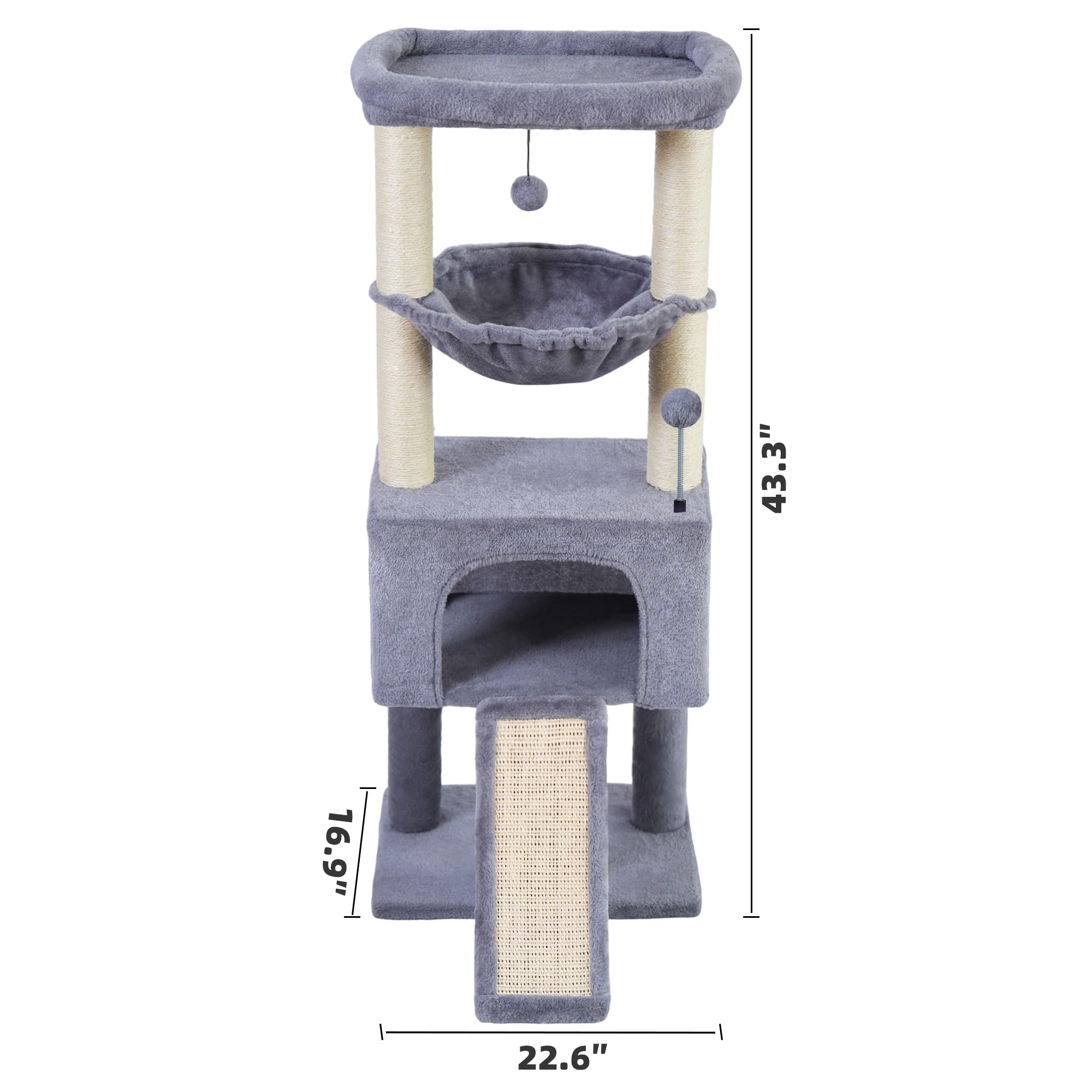 Roypet arbre-chat design 43-3 structure escaliers : accès facile et stimulant pour chats.
