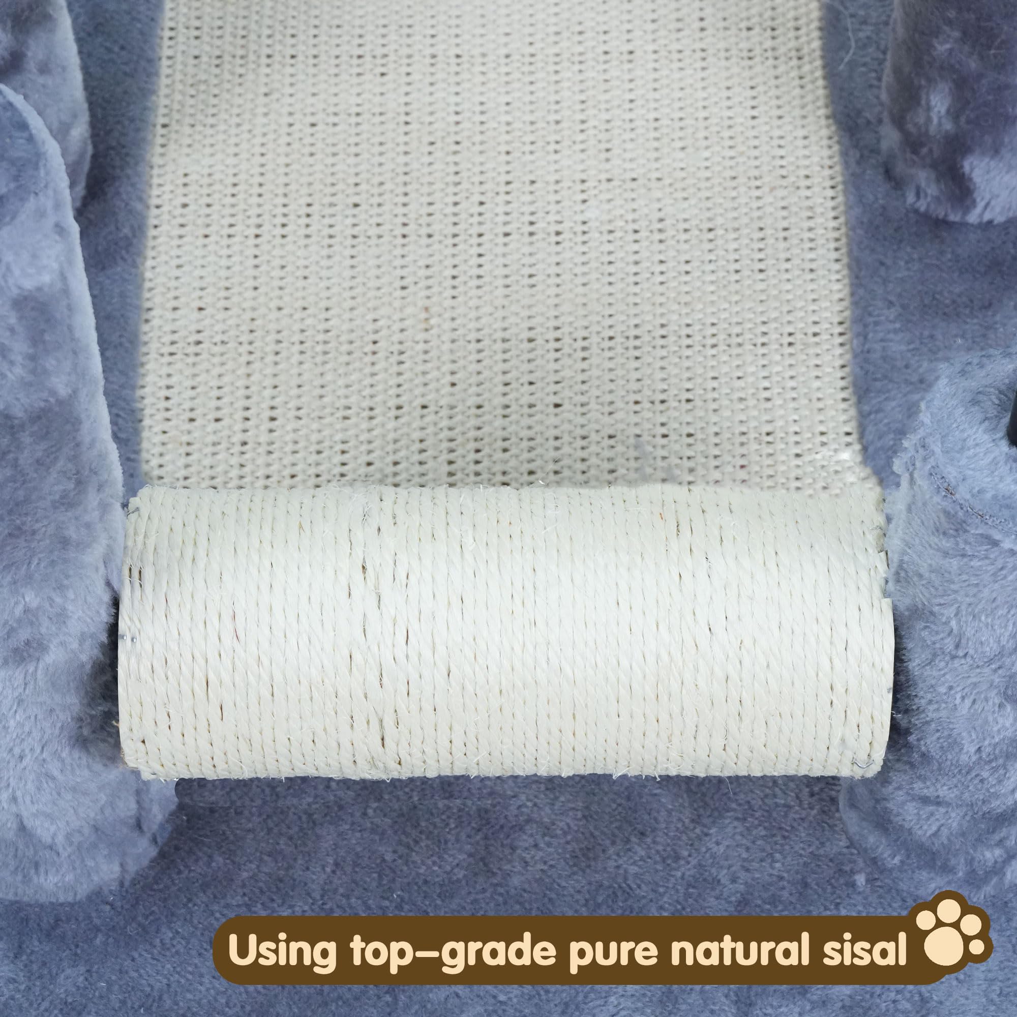 Roypet perchoir peluche gris — zone de repos confortable.