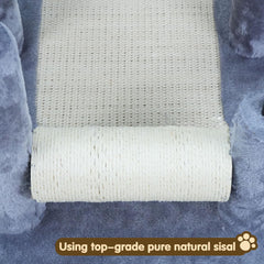 Roypet perchoir peluche gris — zone de repos confortable.