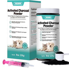 ROZJOVU Charbon Actif pour Animaux — bouteille 8 onces, prêt à l’emploi pour urgence.