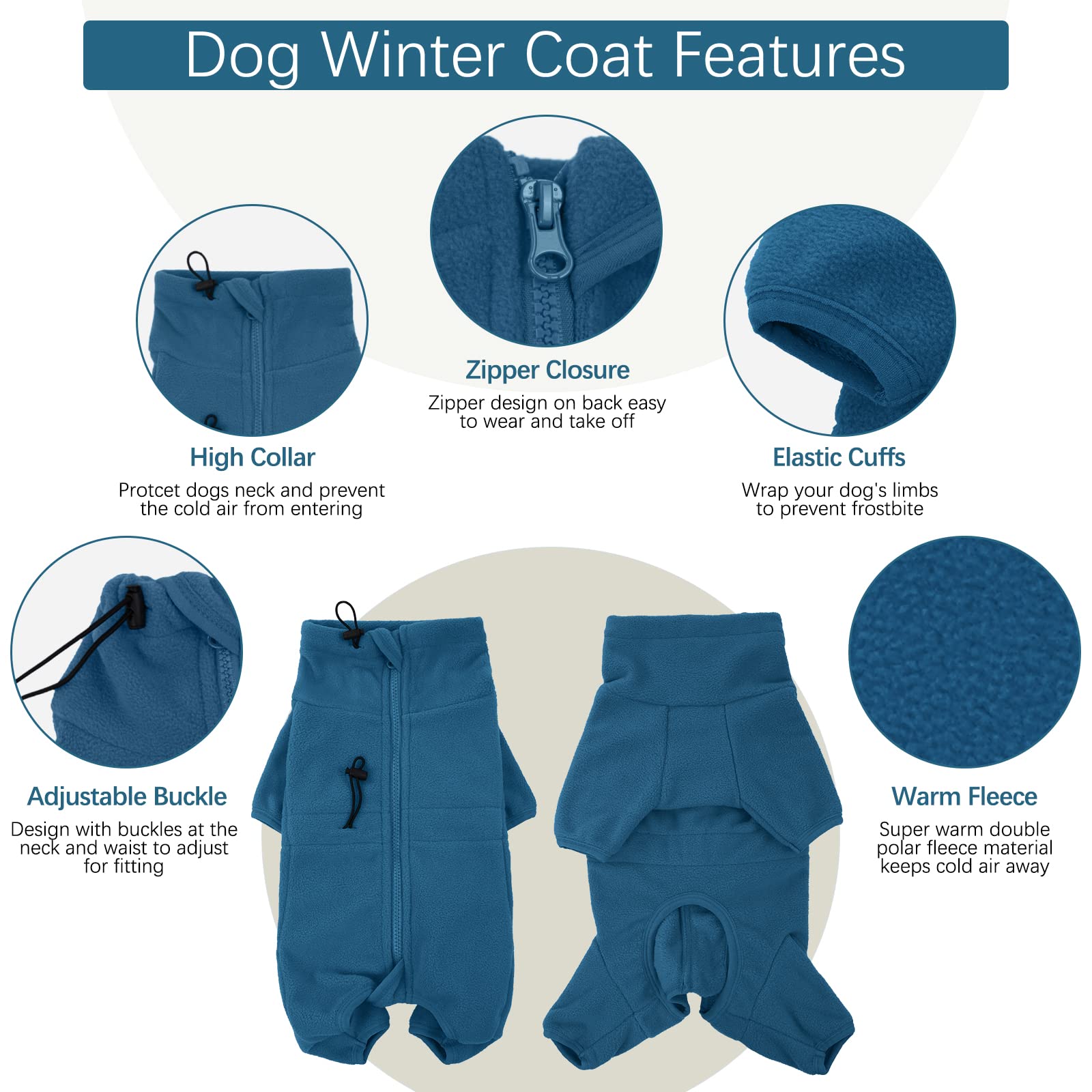 ROZKITCH PJS chien manteau hiver arrière, couverture complète pour le dos.