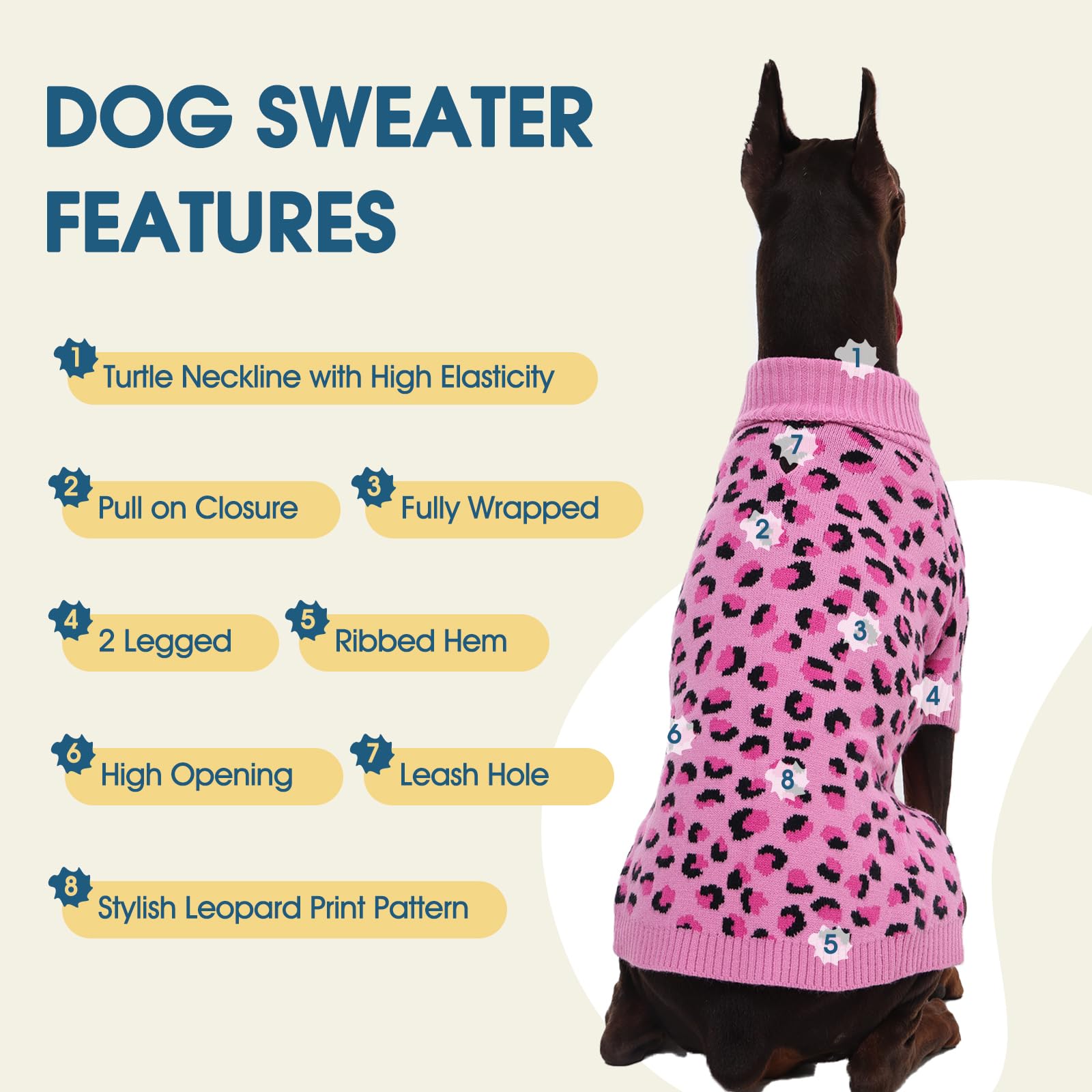 ROZKITCH pull chien grand format, tissu doux et agréable au toucher.