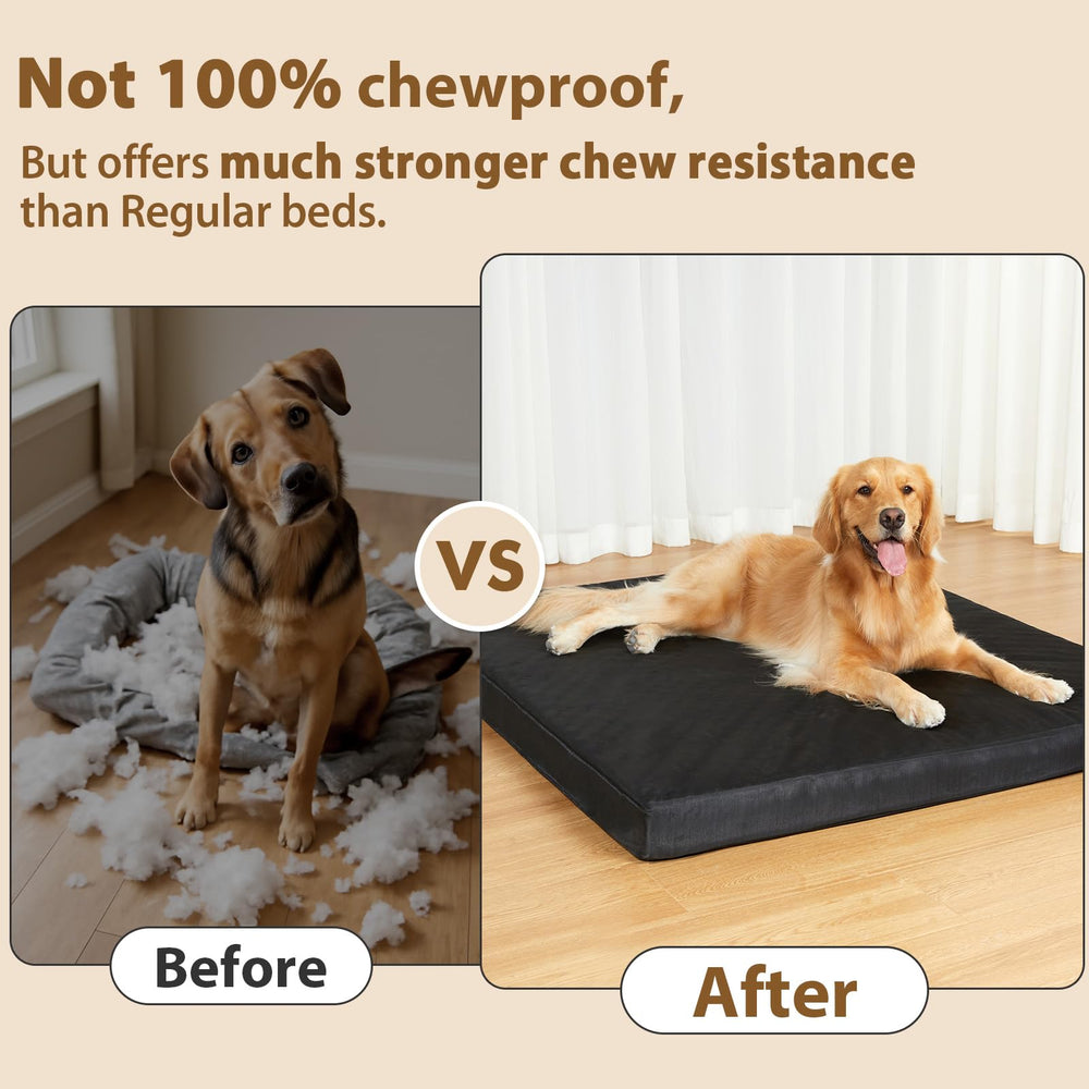 Tapis imperméable et durable protégeant la mousse du lit pour chien.