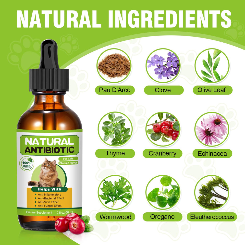 RUAKPL antibiotiques naturels pour chats, dosage quotidien, utilisation simple.