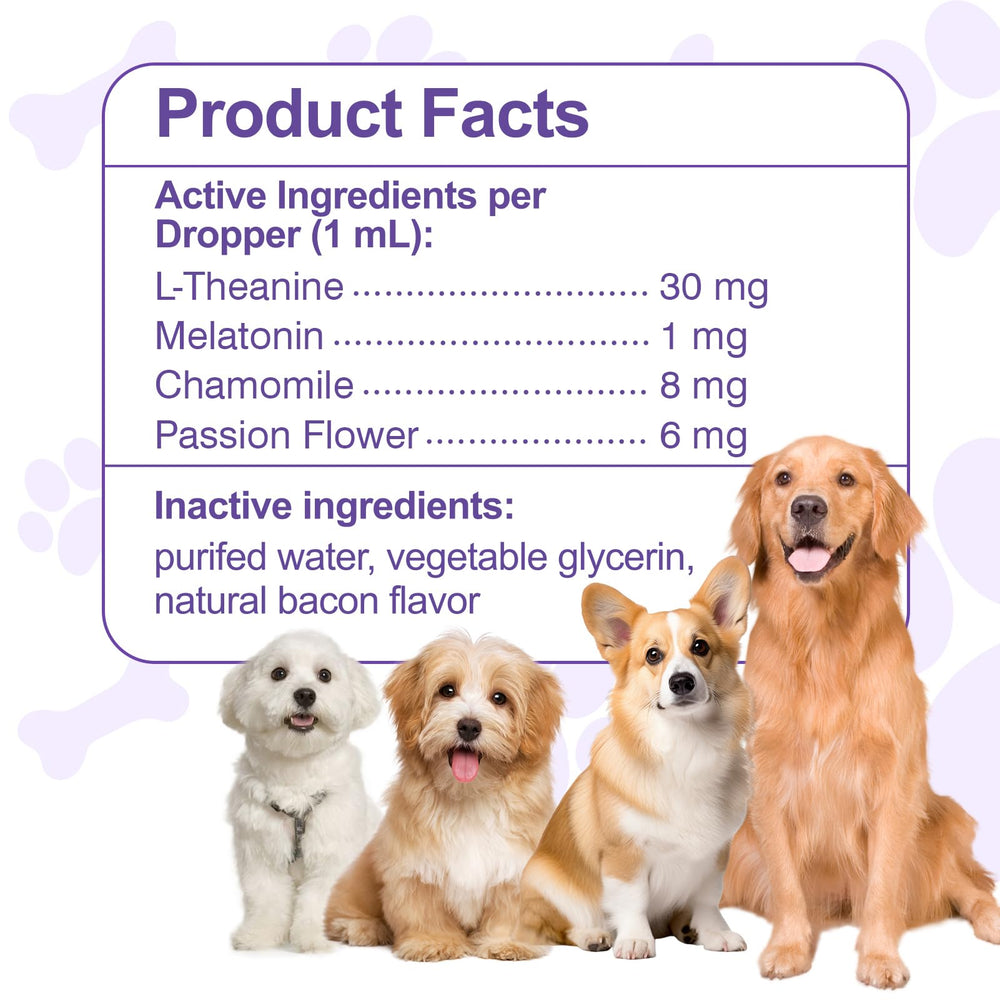 RUAKPL Mélatonine pour chiens - saveur bacon, aide possible à calmer pendant les voyages.