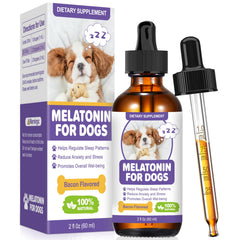 RUAKPL Mélatonine pour chiens - saveur bacon, favorise un sommeil potentiellement plus calme.