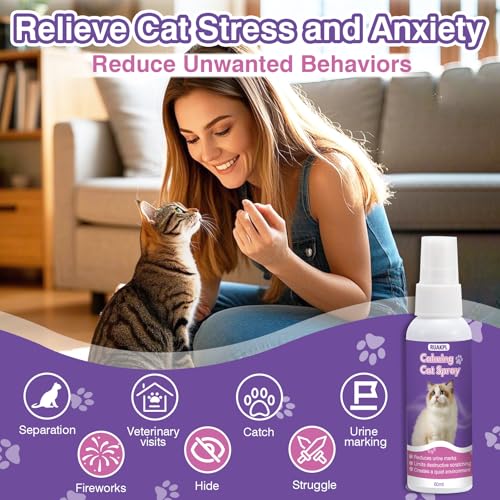 Spray RUAKPL calmant utilisé en voyage pour apaiser le chat.