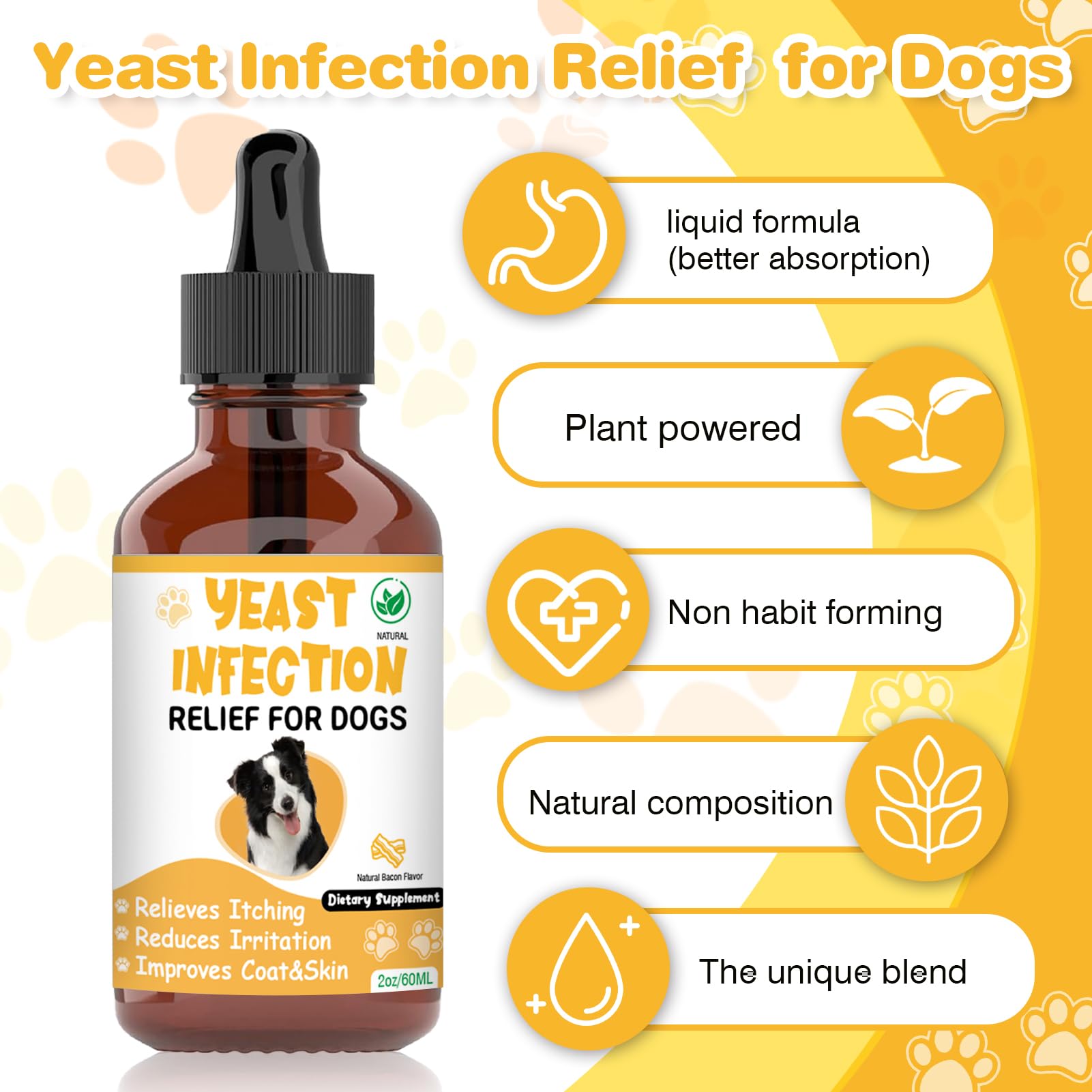 RUAKPL Traitement levure chien – Mélange simple avec nourriture ou eau pour pratique quotidienne.