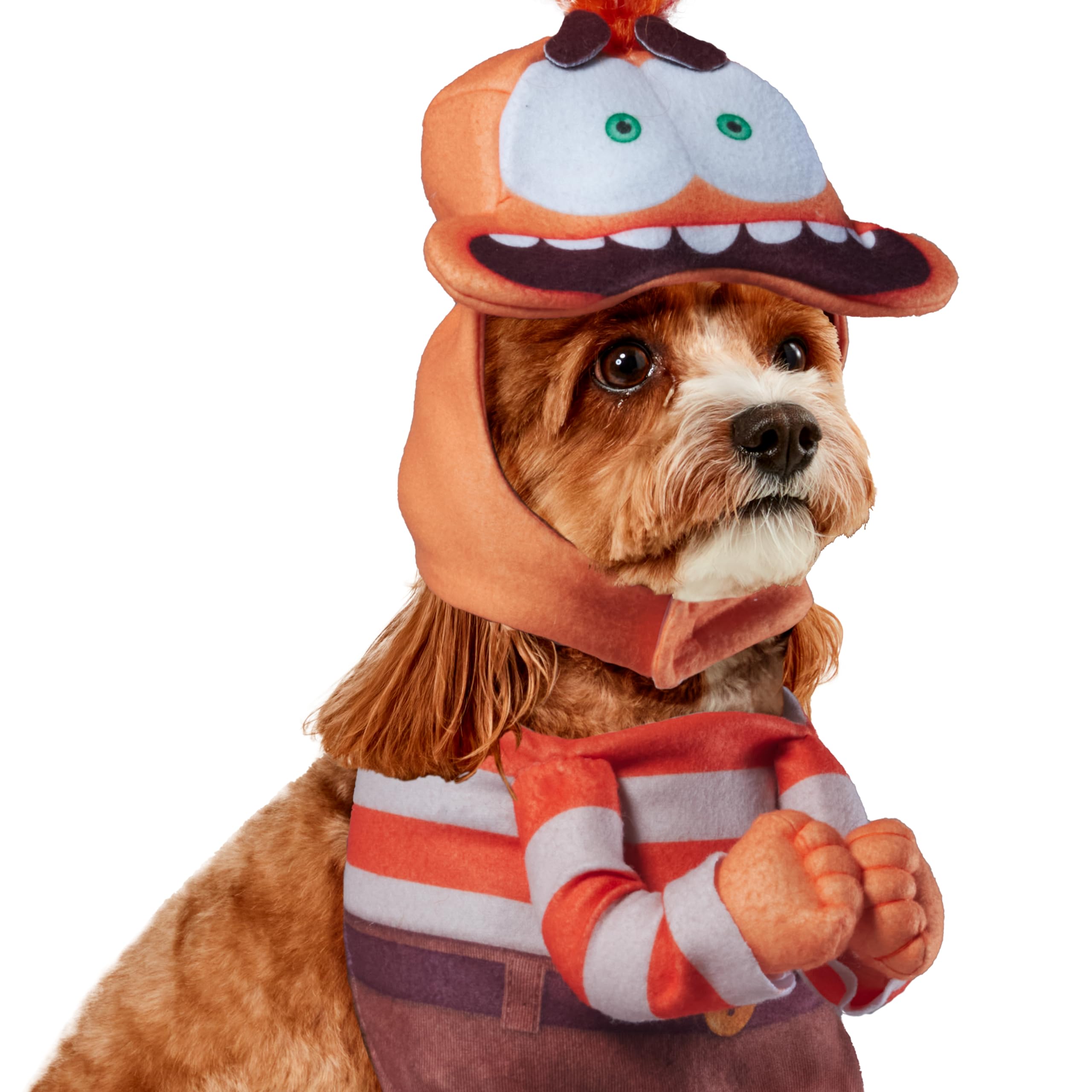 Cheveux orange et bouche imprimés sur le haut du costume