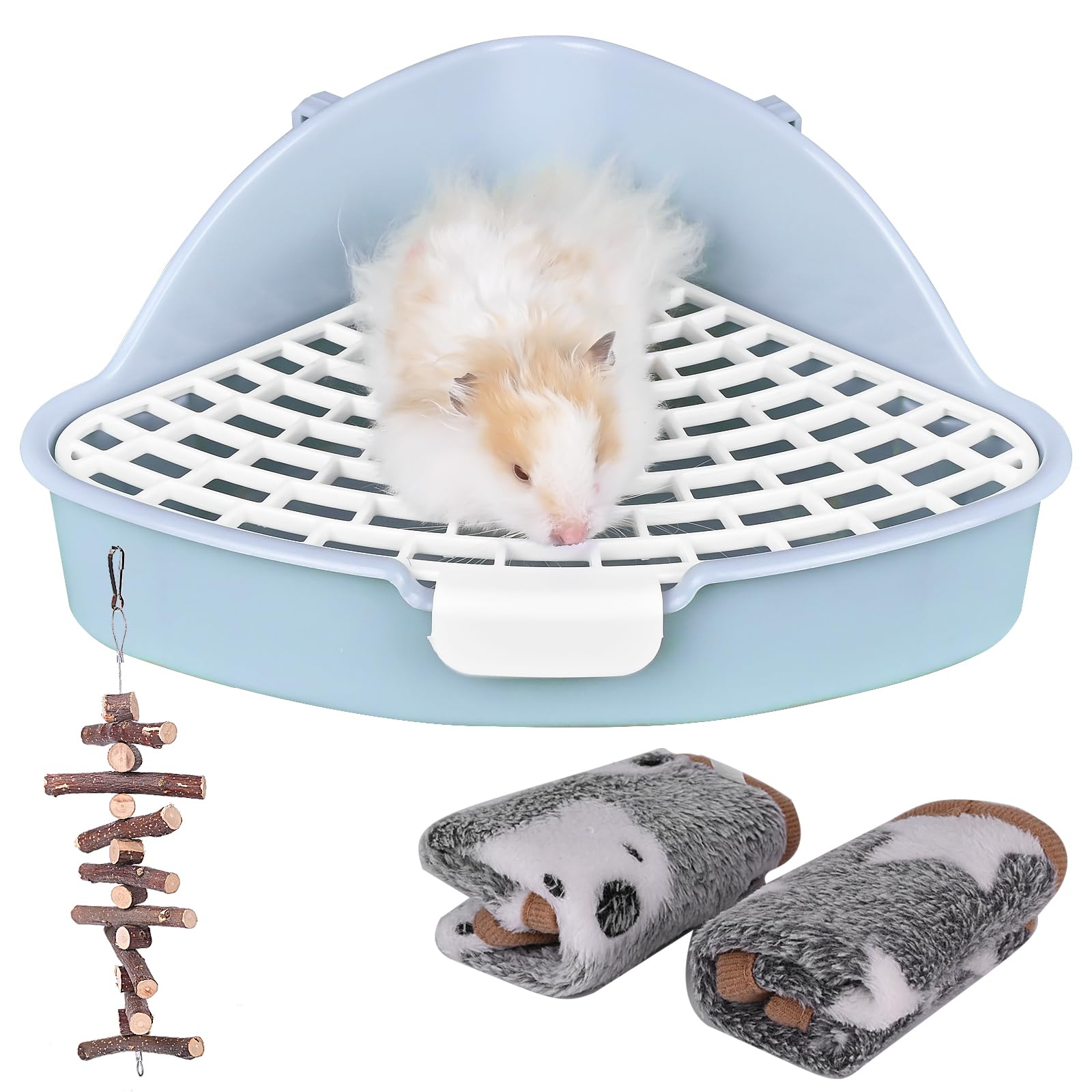 RubyHome bac-litiere triangulaire pour animaux, nettoyage facile et hygiène assurée.