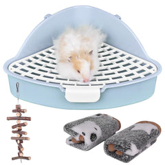 RubyHome bac-litiere triangulaire pour animaux, nettoyage facile et hygiène assurée.
