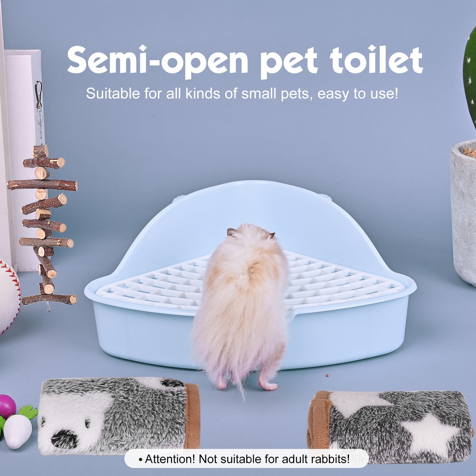 RubyHome litiere-petite-coin-compacte, adaptée aux petits animaux domestiques.