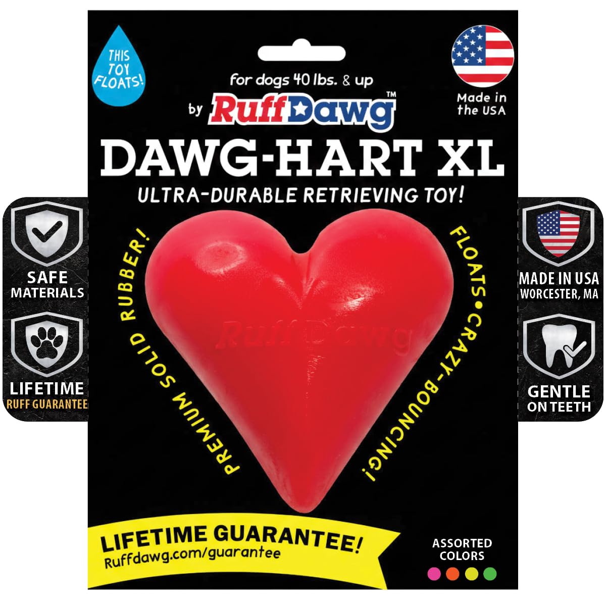 Ruff Dawg Dawg-Hart XL, cœur en forme, idéal pour des sessions variées.