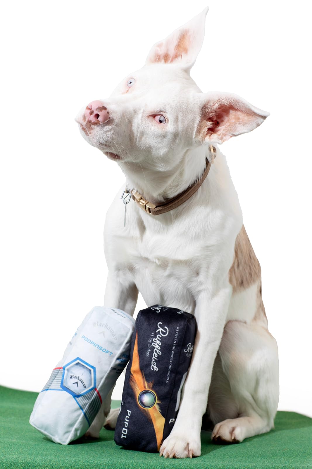 Balle golf Ruff Puff peluche douce et résistante pour chien
