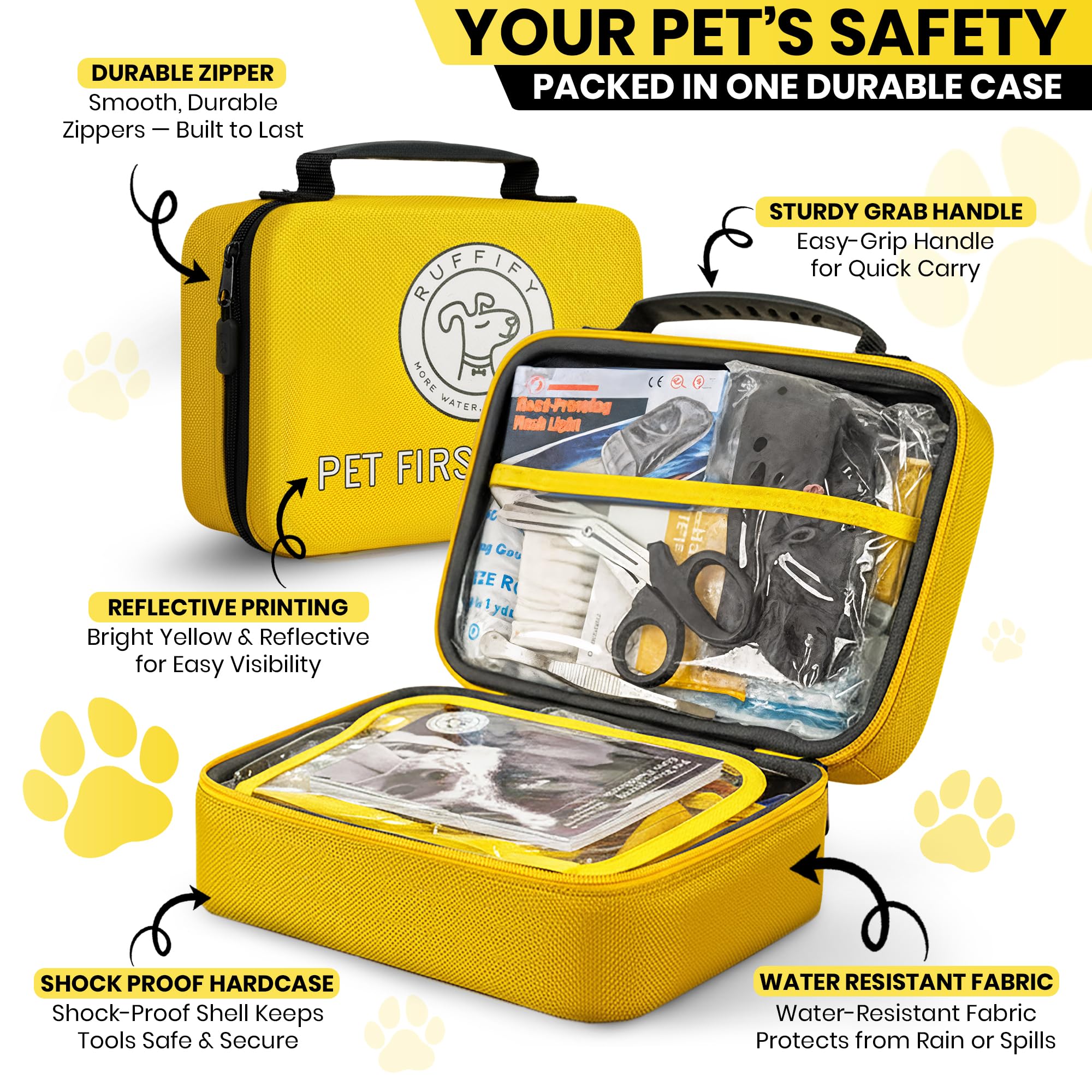 Contenu varié Ruffify pour petites urgences chiens et chats.