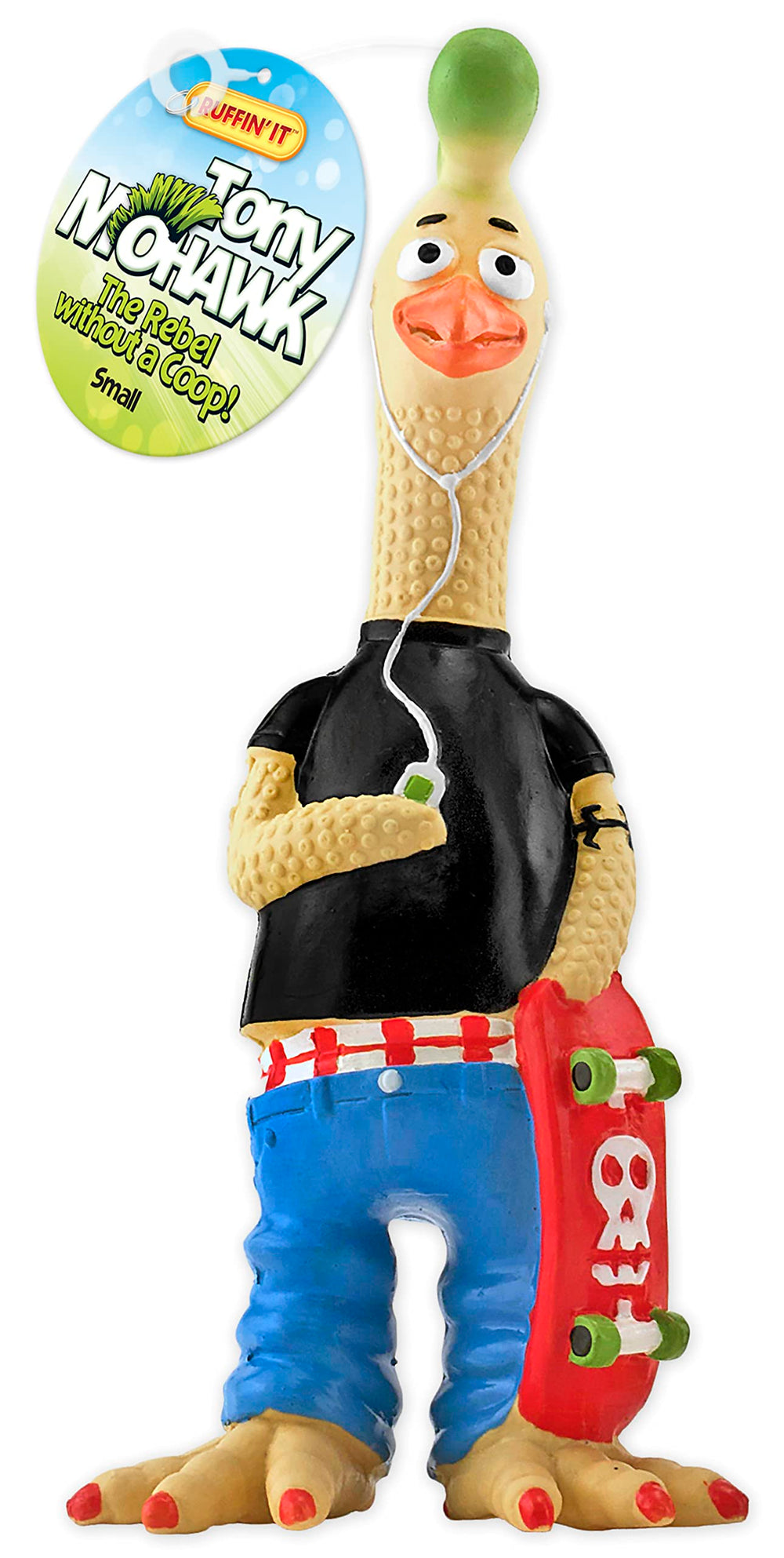 Ruffin' It Tony Mohawk, premier plan: poulet-latex-petit, parfait pour jeux intérieurs.