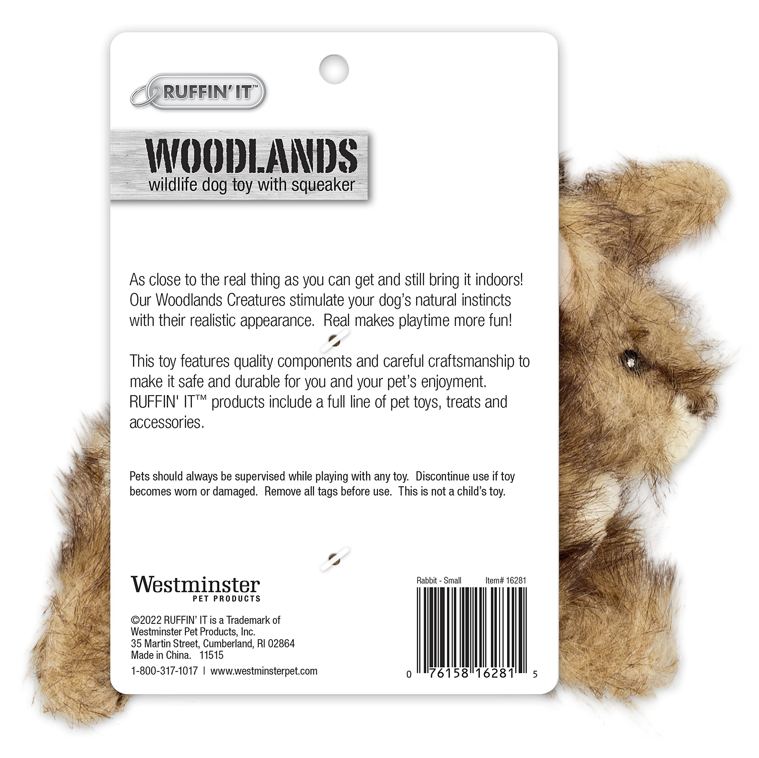 RUFFIN' IT peluche lapin durable avec sifflet pour chiens actifs