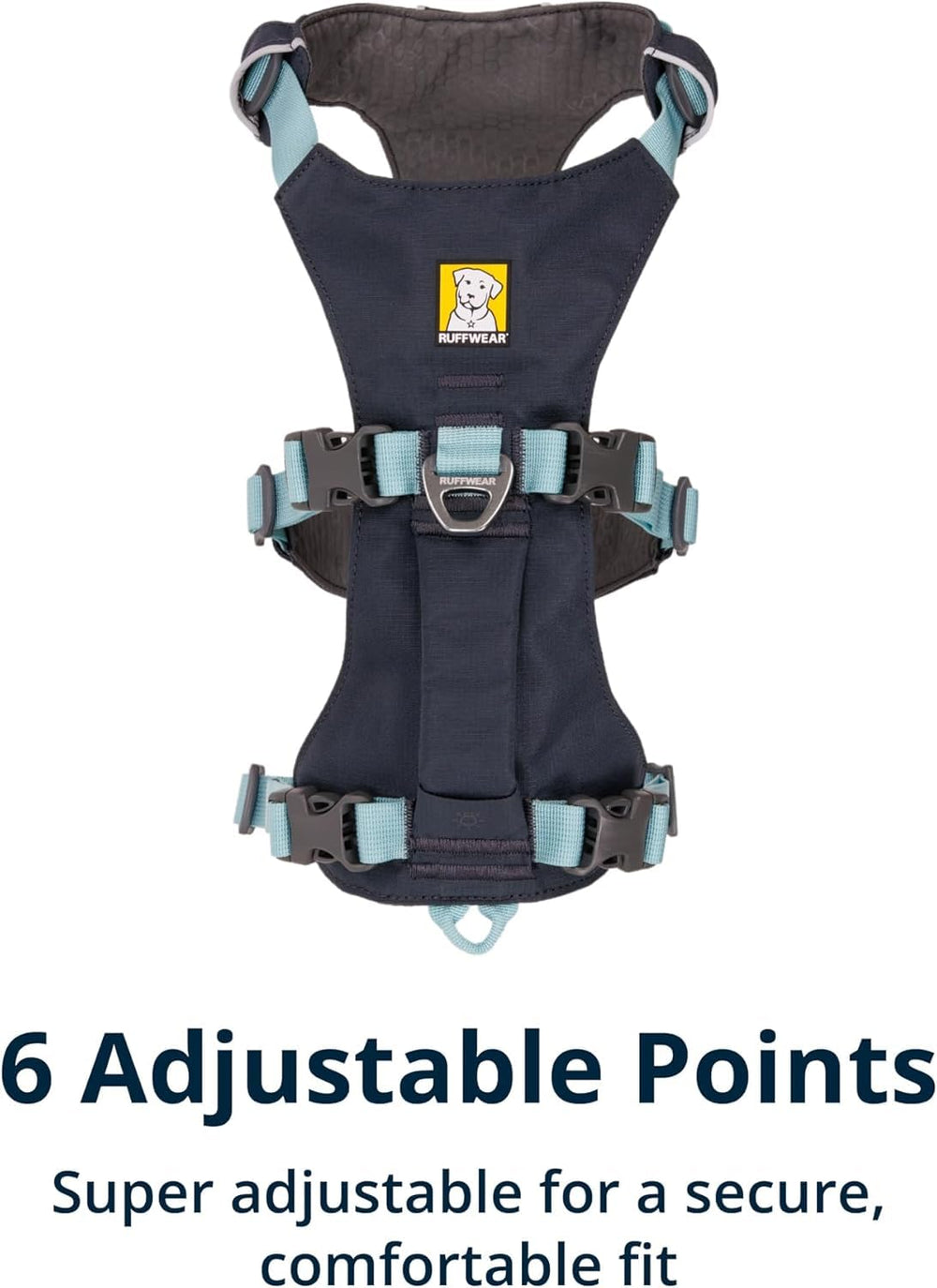 Ruffwear Flagline harnais: visibilite optimisee grace a la bordure reflective.
